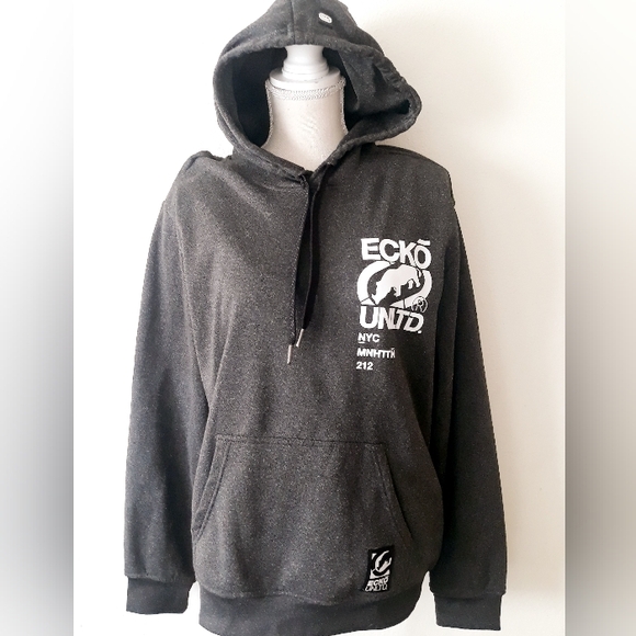 Ecko Unlimited Men's NYC Manhattan Hoodie - Size Medium Gray Sweatshirt - Picture 10 of 11